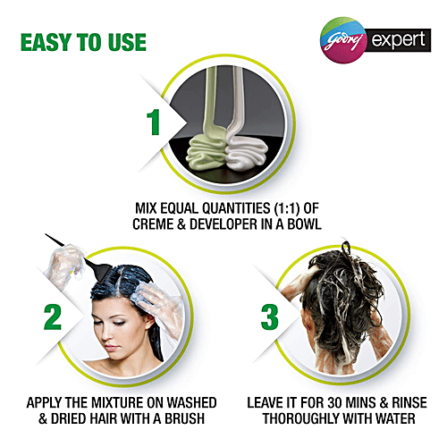Godrej Expert Rich Creme Hair Colour, 4 pcs (20 g + 20 ml each Pack)