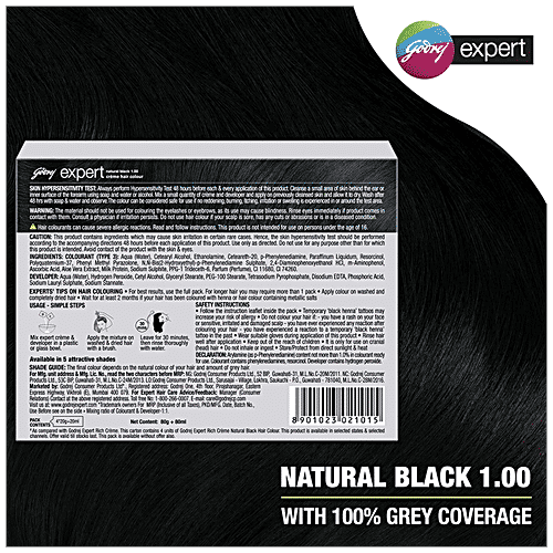 Godrej Expert Rich Creme Hair Colour, 4 pcs (20 g + 20 ml each Pack)
