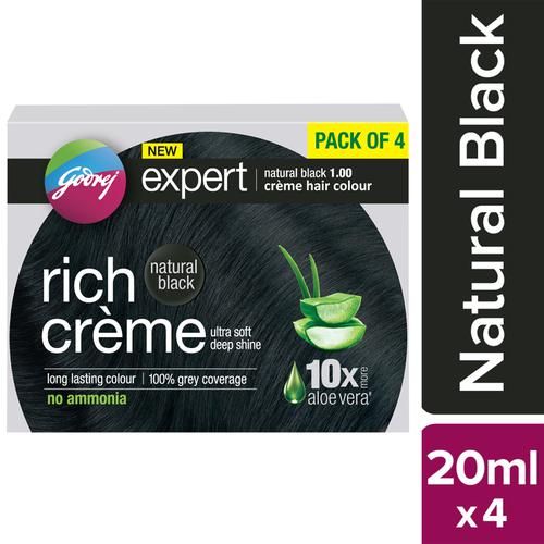 Buy Godrej Expert Rich Creme Hair Colour - Natural Black, Long-Lasting,  100% Grey Coverage, No Ammonia Online at Best Price of Rs  - bigbasket