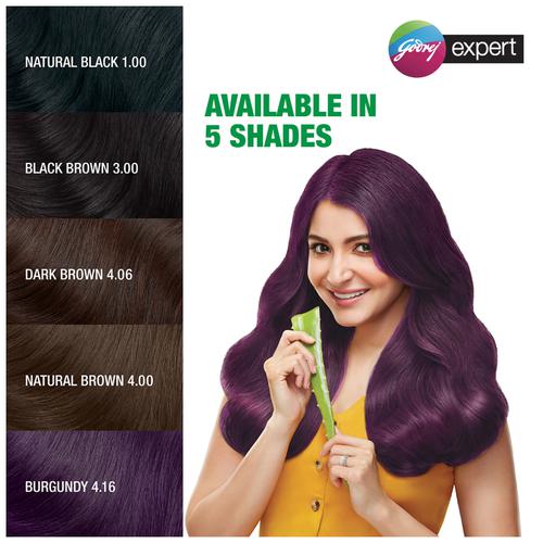 Buy Godrej Expert Rich Creme Hair Colour - Burgundy, Long-Lasting, 100% ...