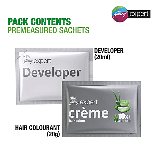 Godrej Expert Rich Creme Hair Colour, 4 pcs (20 g + 20 ml each Pack) 