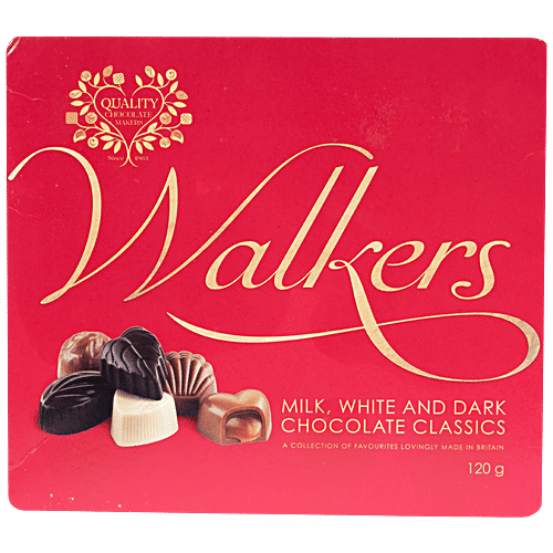 Walkers Milk, White & Dark Chocolate Classics - Premium Quality, 120 g  