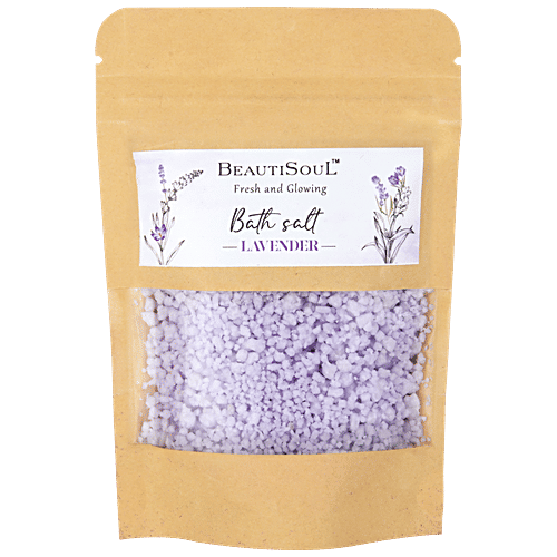 Beautisoul Lavender Bath Salt - Aromatherapy, Paraben Free, For Muscle Pain & Stress Relief, 100 g  