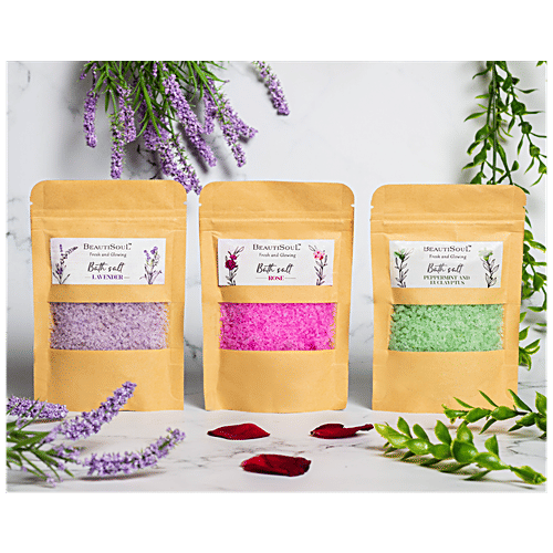 Beautisoul Lavender Bath Salt - Aromatherapy, Paraben Free, For Muscle Pain & Stress Relief, 100 g  