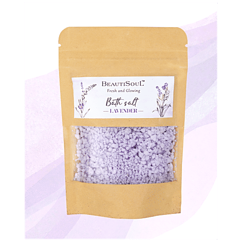 Beautisoul Lavender Bath Salt - Aromatherapy, Paraben Free, For Muscle Pain & Stress Relief, 100 g  