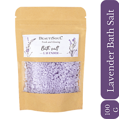 Beautisoul Lavender Bath Salt - Aromatherapy, Paraben Free, For Muscle Pain & Stress Relief, 100 g  