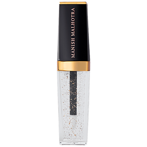 MyGlamm Manish Malhotra Gold Flake Lip Gloss - 24k Gold Flakes, Non-Sticky, 9 ml
