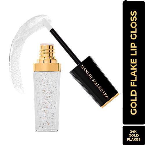 MyGlamm Manish Malhotra Gold Flake Lip Gloss - 24k Gold Flakes, Non-Sticky, 9 ml