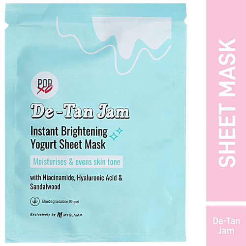 Buy MyGlamm POPxo DeTan Jam Instant Brightening Yogurt Sheet Mask
