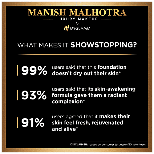 MyGlamm Manish Malhotra Skin Awakening Foundation - Long Lasting, Glow Igniting Formula, 34 g Neutral Beige 