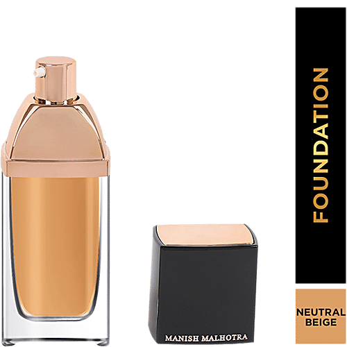 MyGlamm Manish Malhotra Skin Awakening Foundation - Long Lasting, Glow Igniting Formula, 34 g Neutral Beige 