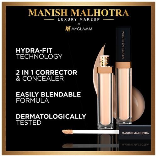MyGlamm Manish Malhotra Skin Awakening Concealer - 2-In-1 Corrector & Concealer, Lightweight, 7 g Warm Porcelain 