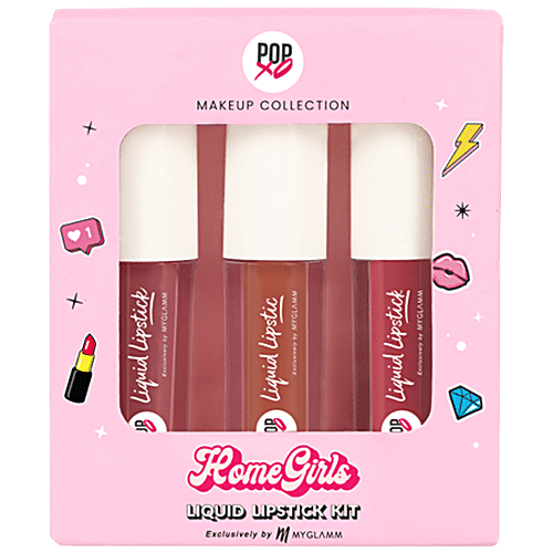 MyGlamm POPxo Makeup Homegirls Liquid Lipstick Kit - Cheerleader, Ride or Die, BFF 4L, 3 pcs  