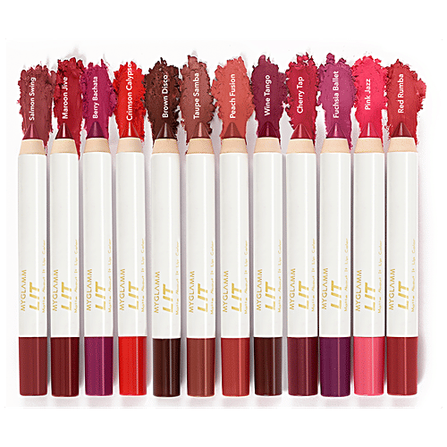 MyGlamm LIT Matte About It Lip Color - Highly Pigmented, Comfortable, 2.8 g (Free Sharpener) 