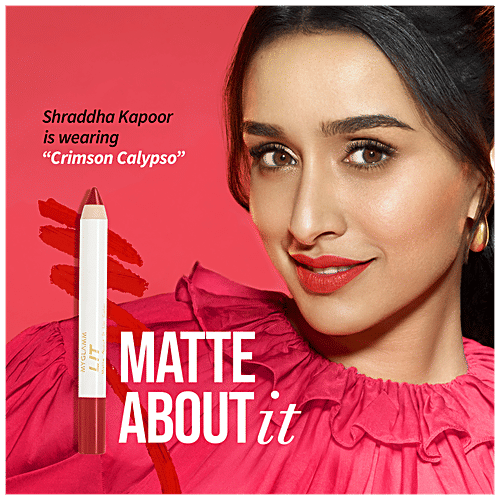 MyGlamm LIT Matte About It Lip Color - Highly Pigmented, Comfortable, 2.8 g (Free Sharpener) 