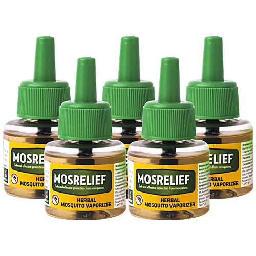 Herbal Strategi Mosquito Repellent Vaporizer - 100% Natural, Helps Prevent Dengue, 40 ml (Pack of 5)