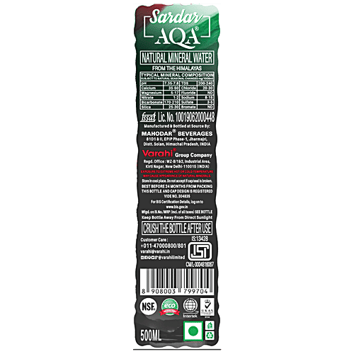 Buy Varahi Sardar Aqa Natural Mineral Water Helps In Better Digestion
