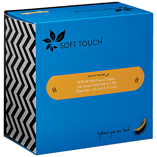 Buy Soft Touch Informal Ultra Soft Facial PopUp Tissue, 2 Ply, Delicate, One Time Use Online