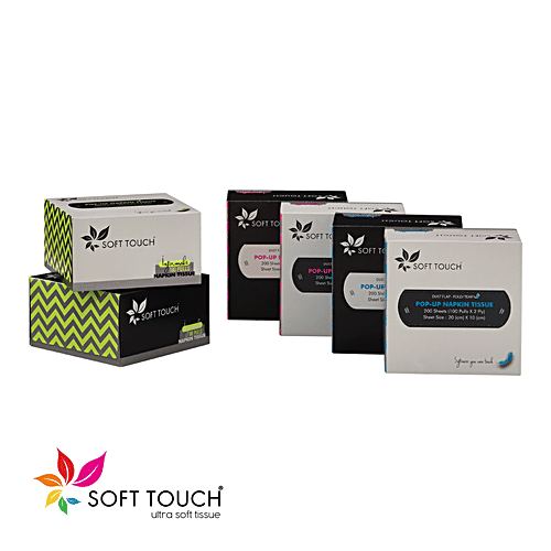 Soft Touch Informal Facial Napkin Tissues - 2 Ply, 200 pcs Box 