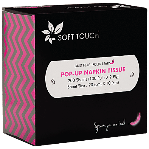 Soft Touch Informal Facial Napkin Tissues - 2 Ply, 200 pcs Box 