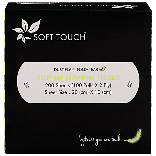 Soft Touch Informal Facial Napkin Tissues - 2 Ply, 200 pcs Box 