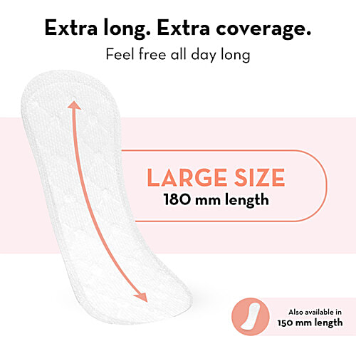 Plush Daily Panty Liners - 100% Pure U.S. Cotton, Provides All Day Freshness, 180 mm, 30 pcs  