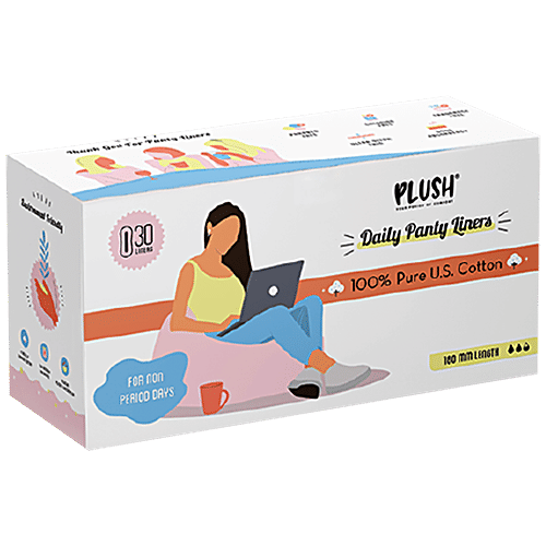 Buy Plush Daily Panty Liners 100 Pure U.S. Cotton, Provides All Day