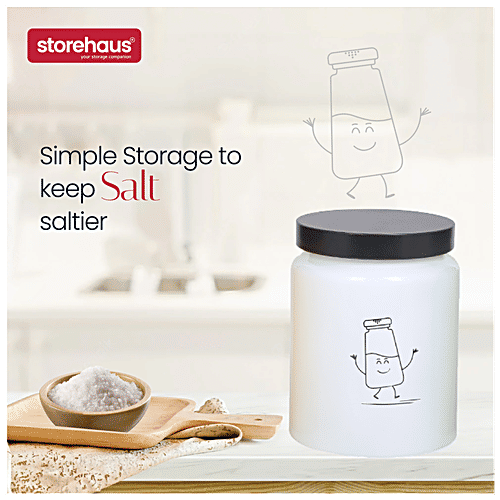 STOREHAUS Season 4 Colour Storage Jar With Metallic Lid - Glass Container, For Home & Kitchen, 590 ml (Set of 4) 