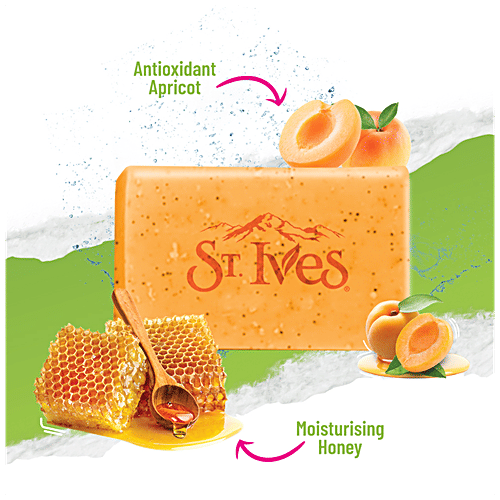 St.Ives Scrub Soap - Apricot & Honey, Antioxidant, Exfoliating, Moisturising, 125 g (Pack of 5)
