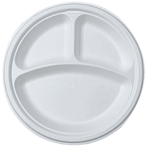Buy Brodees Disposable Round Plate 10'' Diameter, White, 3