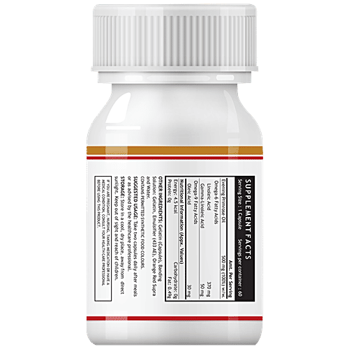 INLIFE Evening Primrose Oil 500 mg Capsules - Extra Virgin Cold Pressed, 60 pcs  