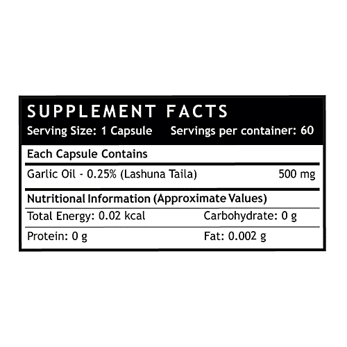 Buy INLIFE Natural Garlic Oil 500 mg Capsules For Heart,Cholesterol