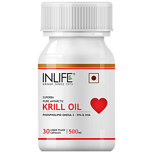 Buy INLIFE Superba Krill Oil Phospholipid Omega 3 500 Mg Capsules
