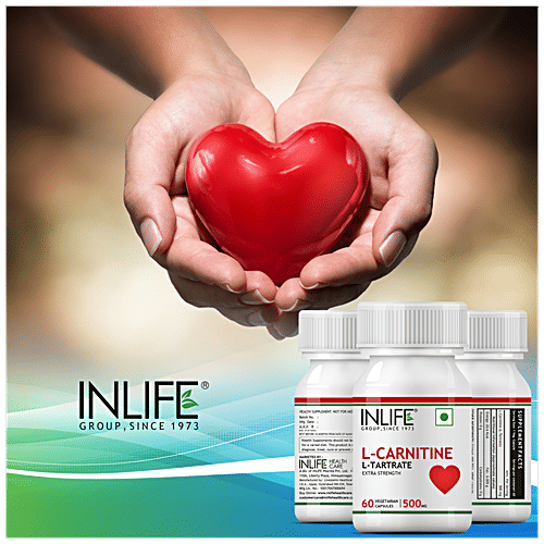 INLIFE L-Carnitine L-Tartarate 1000 mg Capsules - Fat Burning, Increased Energy, 60 pcs  