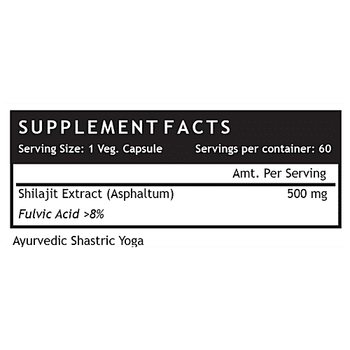 INLIFE Shilajit Extract 500 Mg Capsules - For Men Strength & Stamina, 60 pcs