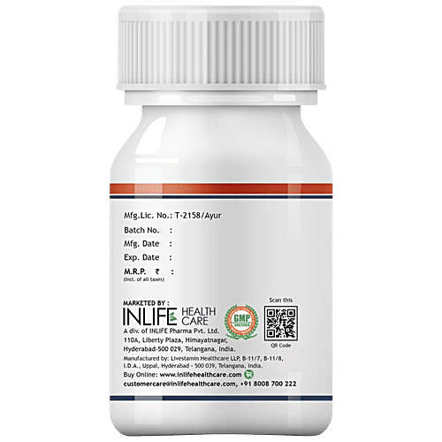 INLIFE Neuro Care 500 Mg Capsules - Ashwagandha, Green Tea, Supports Spine Health, 60 pcs  