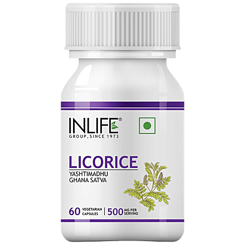 Buy INLIFE Licorice Root Extract 500 Mg Capsules Supports Digestive