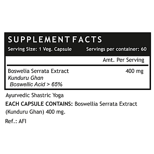 INLIFE Boswellia Serrata Extract 400 Mg Capsules - Boswellic Acids > 65%, Supports Joints, 60 pcs  