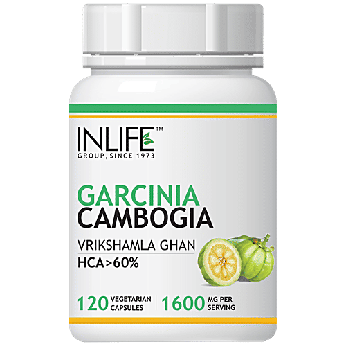 INLIFE Garcinia Cambogia 1600 Mg Capsules -  60% HCA, Weight Loss & Management, 120 pcs  