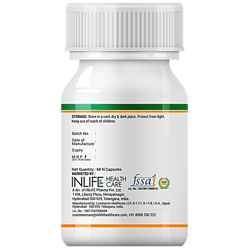 INLIFE Prebiotic & Probiotics Forte Capsules - 25 Billion CFU, 14 Strains, Boosts Digestion Gut & Immunity, 60 pcs  