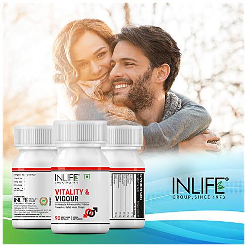 INLIFE Vitality & Vigour Capsules - Atmagupta, Ashwagandha, For Stamina & Focus, 90 pcs  