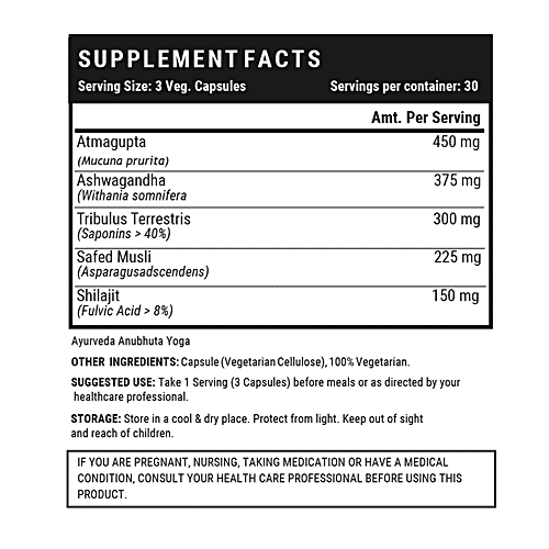 INLIFE Vitality & Vigour Capsules - Atmagupta, Ashwagandha, For Stamina & Focus, 90 pcs  