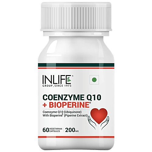 Buy INLIFE Coenzyme Q10 CoQ10 200 Mg Bioperine Capsules Helps In
