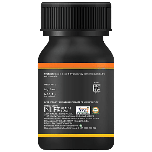 INLIFE Fat Burner Capsules - L-Carnitine, Green Tea, Green Coffee Bean, For Weight Loss, 60 pcs