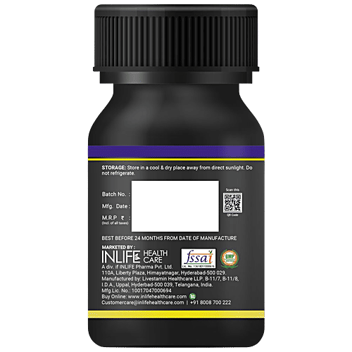 INLIFE Testroid Capsules - Testosterone, Enhances Exercise Performance & Focus, 60 pcs  