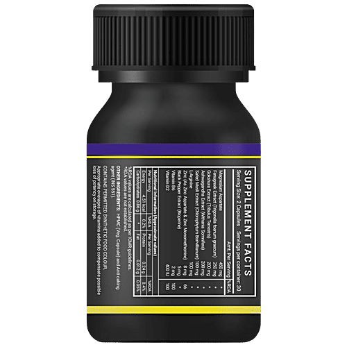 INLIFE Testroid Capsules - Testosterone, Enhances Exercise Performance & Focus, 60 pcs  