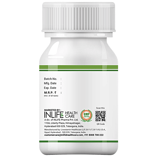 INLIFE Tulsi/Holy Basil 500 Mg Capsules - Natural Immunity Booster & Respiratory Wellness, 60 pcs  