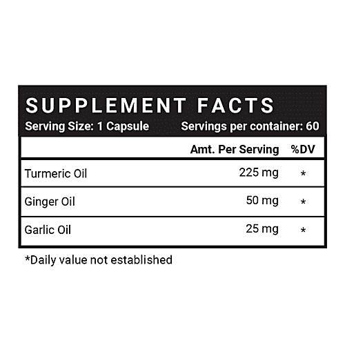 INLIFE Turmeric Oil Ginger Oil Garlic Oil Capsules - Immunity Boosters, Heart Health, 60 pcs  