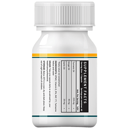 INLIFE Turmeric Oil Ginger Oil Garlic Oil Capsules - Immunity Boosters, Heart Health, 60 pcs  