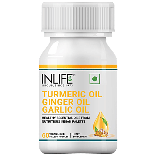 Buy INLIFE Turmeric Oil Ginger Oil Garlic Oil Capsules Immunity